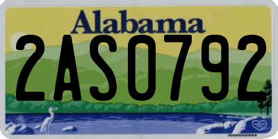 AL license plate 2AS0792