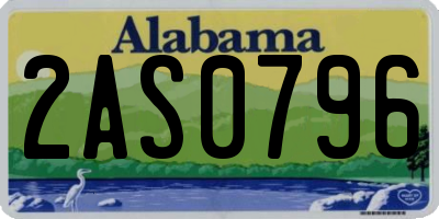 AL license plate 2AS0796