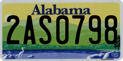 AL license plate 2AS0798