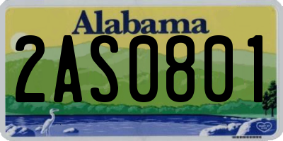 AL license plate 2AS0801