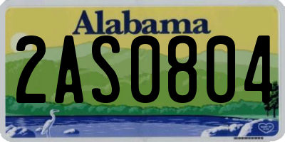 AL license plate 2AS0804