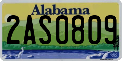 AL license plate 2AS0809