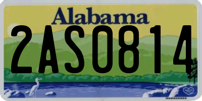 AL license plate 2AS0814