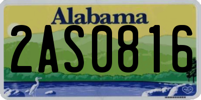 AL license plate 2AS0816