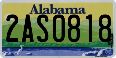AL license plate 2AS0818