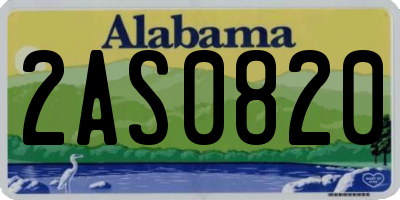 AL license plate 2AS0820