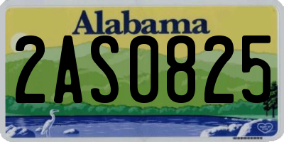 AL license plate 2AS0825