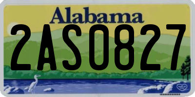 AL license plate 2AS0827