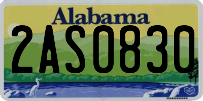 AL license plate 2AS0830