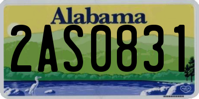 AL license plate 2AS0831