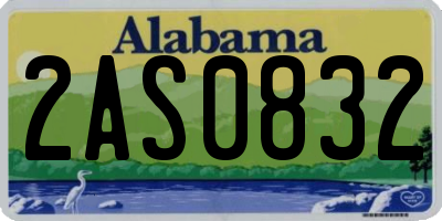 AL license plate 2AS0832