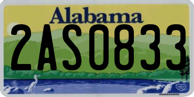AL license plate 2AS0833