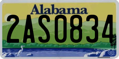 AL license plate 2AS0834