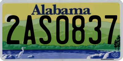 AL license plate 2AS0837