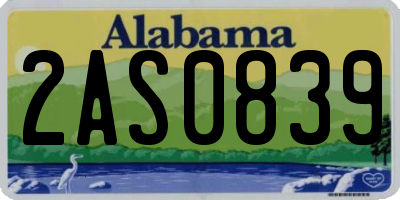 AL license plate 2AS0839
