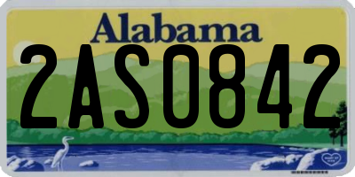 AL license plate 2AS0842