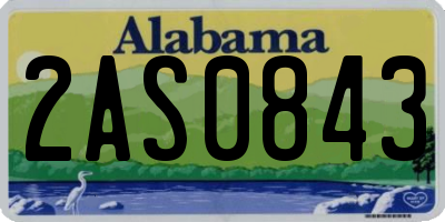 AL license plate 2AS0843
