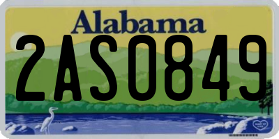 AL license plate 2AS0849