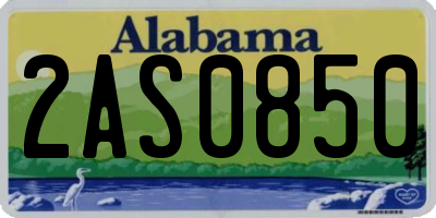 AL license plate 2AS0850