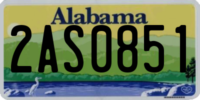 AL license plate 2AS0851