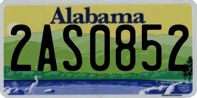 AL license plate 2AS0852
