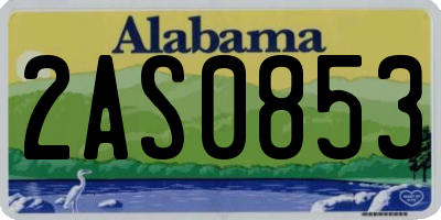 AL license plate 2AS0853