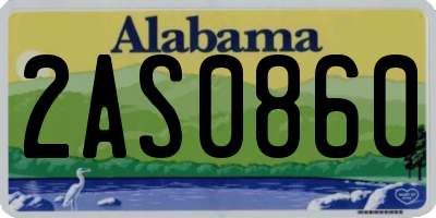 AL license plate 2AS0860