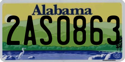 AL license plate 2AS0863