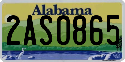 AL license plate 2AS0865