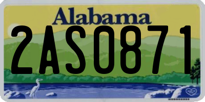 AL license plate 2AS0871