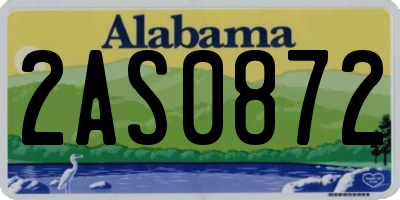 AL license plate 2AS0872