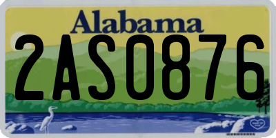 AL license plate 2AS0876