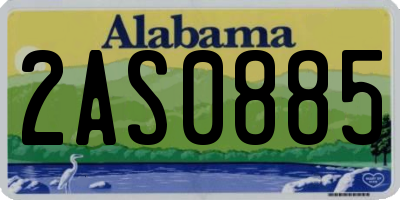 AL license plate 2AS0885