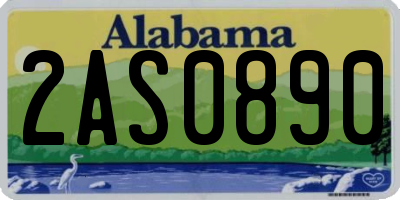 AL license plate 2AS0890