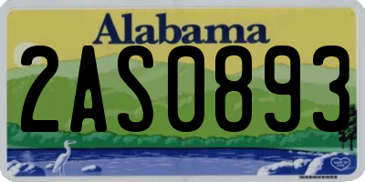 AL license plate 2AS0893