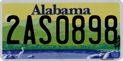 AL license plate 2AS0898