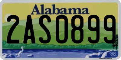 AL license plate 2AS0899
