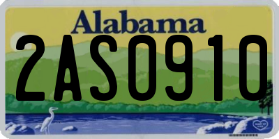 AL license plate 2AS0910