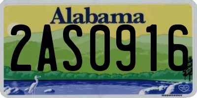 AL license plate 2AS0916