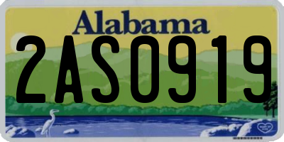 AL license plate 2AS0919