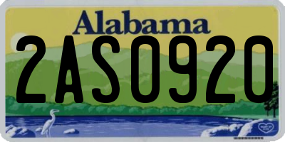 AL license plate 2AS0920