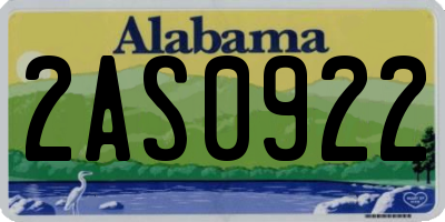 AL license plate 2AS0922