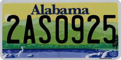 AL license plate 2AS0925