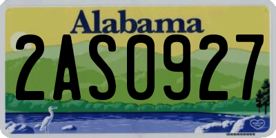 AL license plate 2AS0927