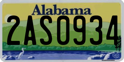 AL license plate 2AS0934