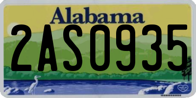 AL license plate 2AS0935
