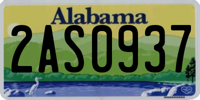 AL license plate 2AS0937