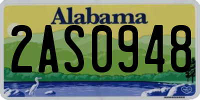 AL license plate 2AS0948