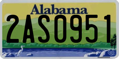 AL license plate 2AS0951