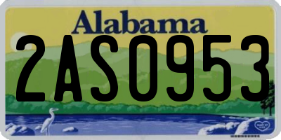 AL license plate 2AS0953